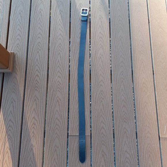 Lauren Ralph Lauren Black Leather Belt Silvertone Buckle - Picture 10 of 16